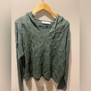 Elegant Olive V-Neck Sweater